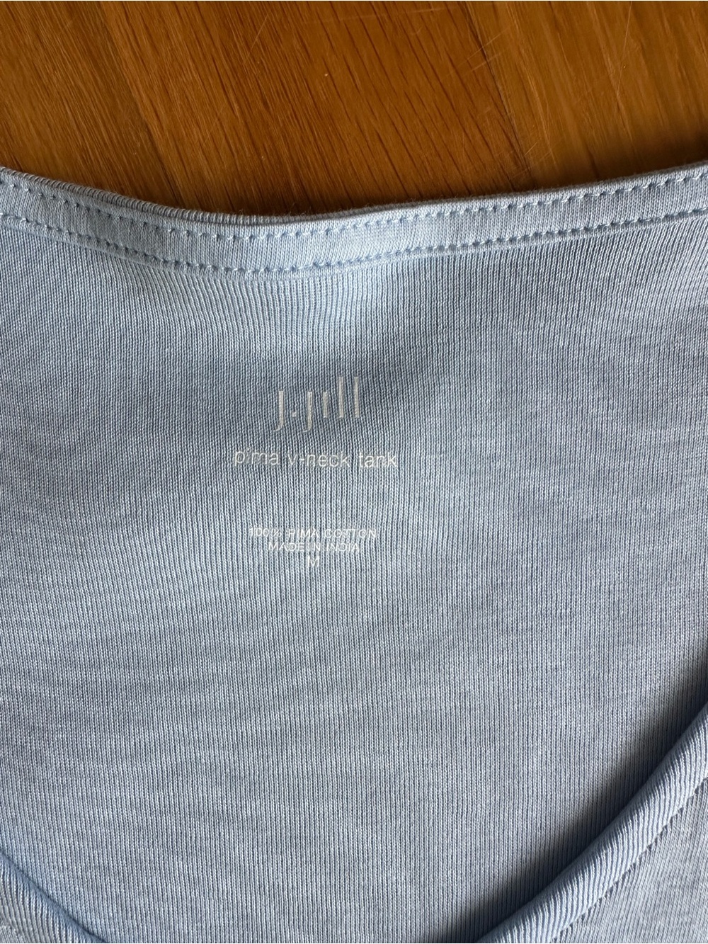 J. Jill Pima V-Neck Tank Top Bundle Navy Light Blue Casual 100% Cotton Medium - Picture 4 of 11